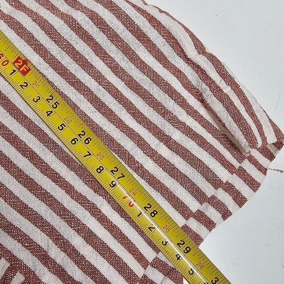 Madewell Striped Button-Back Dress Linen Blend Casual Neutral Women's XXS - Picture 9 of 10
